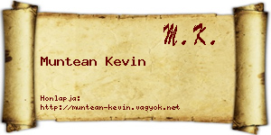 Muntean Kevin névjegykártya